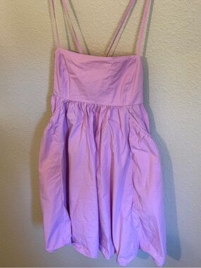 Urban Outfitters Pink Sleeveless Pockets Mini Cami Tank Flare A-Line Dress